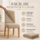 Kit 4 Capas de Cadeira Elásticas para Sala de Jantar em Jacquard Premium Lavável e Protetora