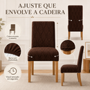 Kit 4 Capas de Cadeira Elásticas para Sala de Jantar em Jacquard Premium Lavável e Protetora