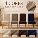 Kit 4 Capas de Cadeira Elásticas para Sala de Jantar em Jacquard Premium Lavável e Protetora