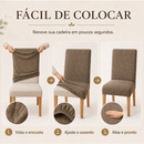 Kit 4 Capas de Cadeira Elásticas para Sala de Jantar em Jacquard Premium Lavável e Protetora